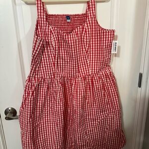 Old Navy Red and White Checkered Dress